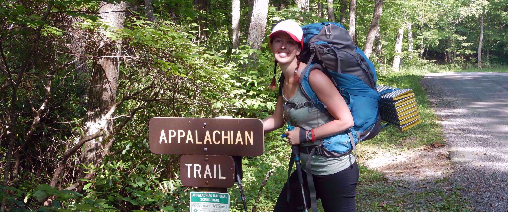 Woman hiking the Appalachian trail