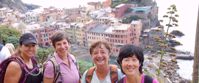 women smiling on group trip to cinque terre and the italian riviera