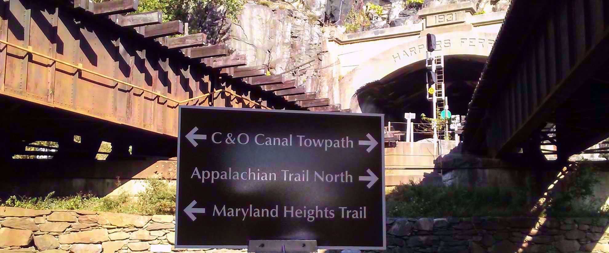 C&O canal towpath appalachian trail sign