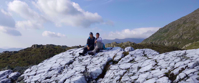 two women pose for photo on appalachian trail hike
