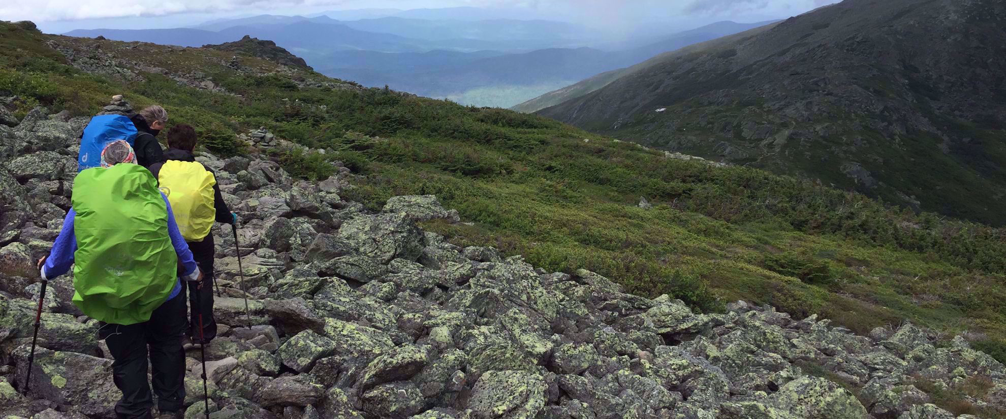 women's travel tour hiking through rocks appalachian trail
