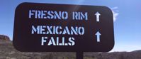 Fresno Rim Mexicano Falls sign in Big bend national park