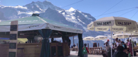 enjoying lunch valser swiss alps