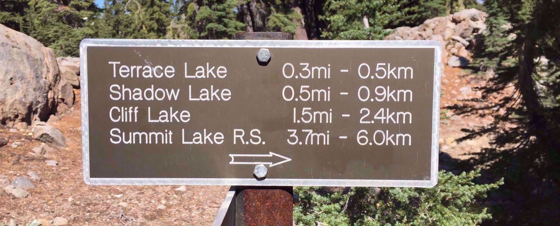 terrace lake hiking sign
