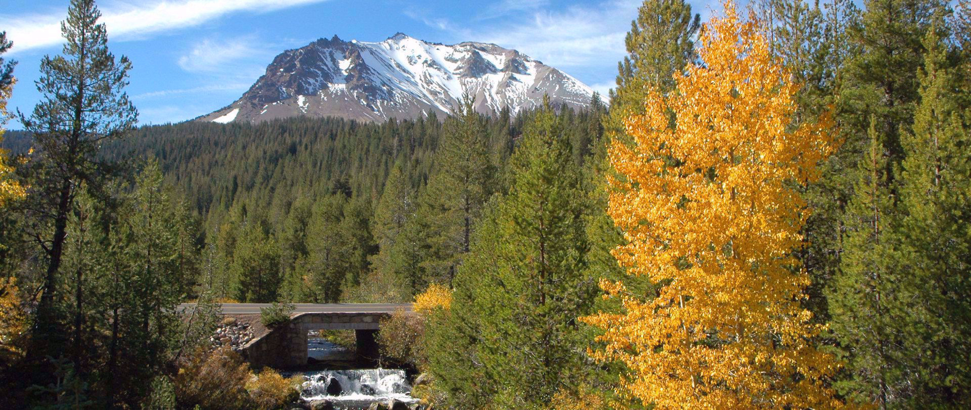 fall foliage and stunning mountains in california