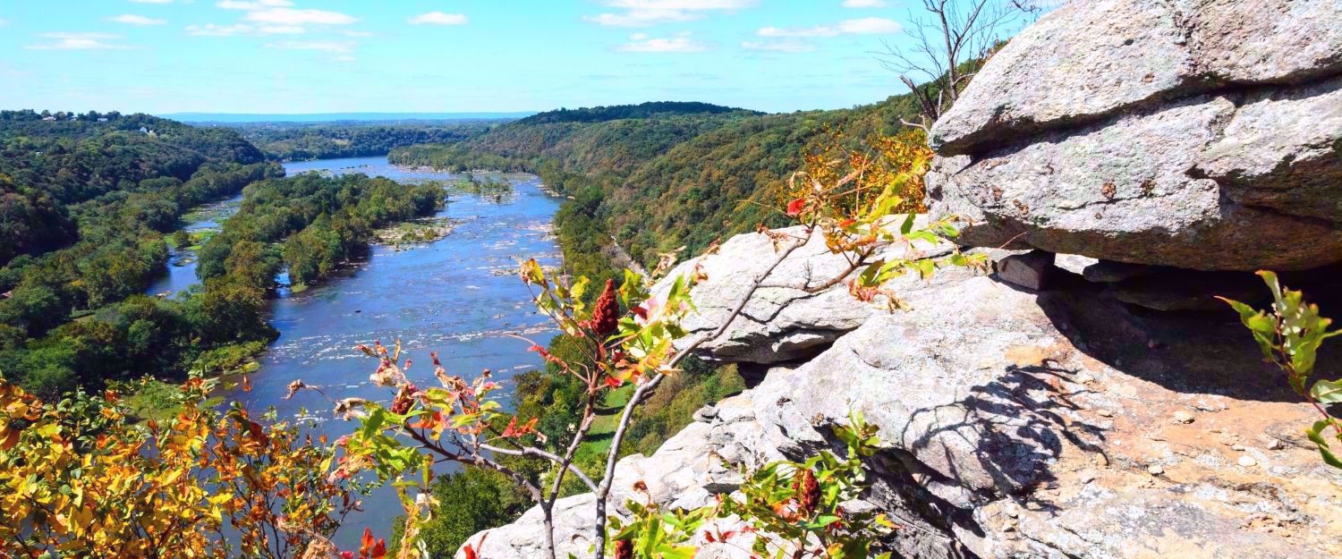 overlooking the river; Appalachian Mountains in Harpers Ferry