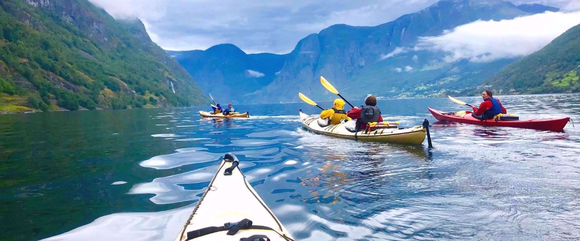 kayaking a fjord in norway