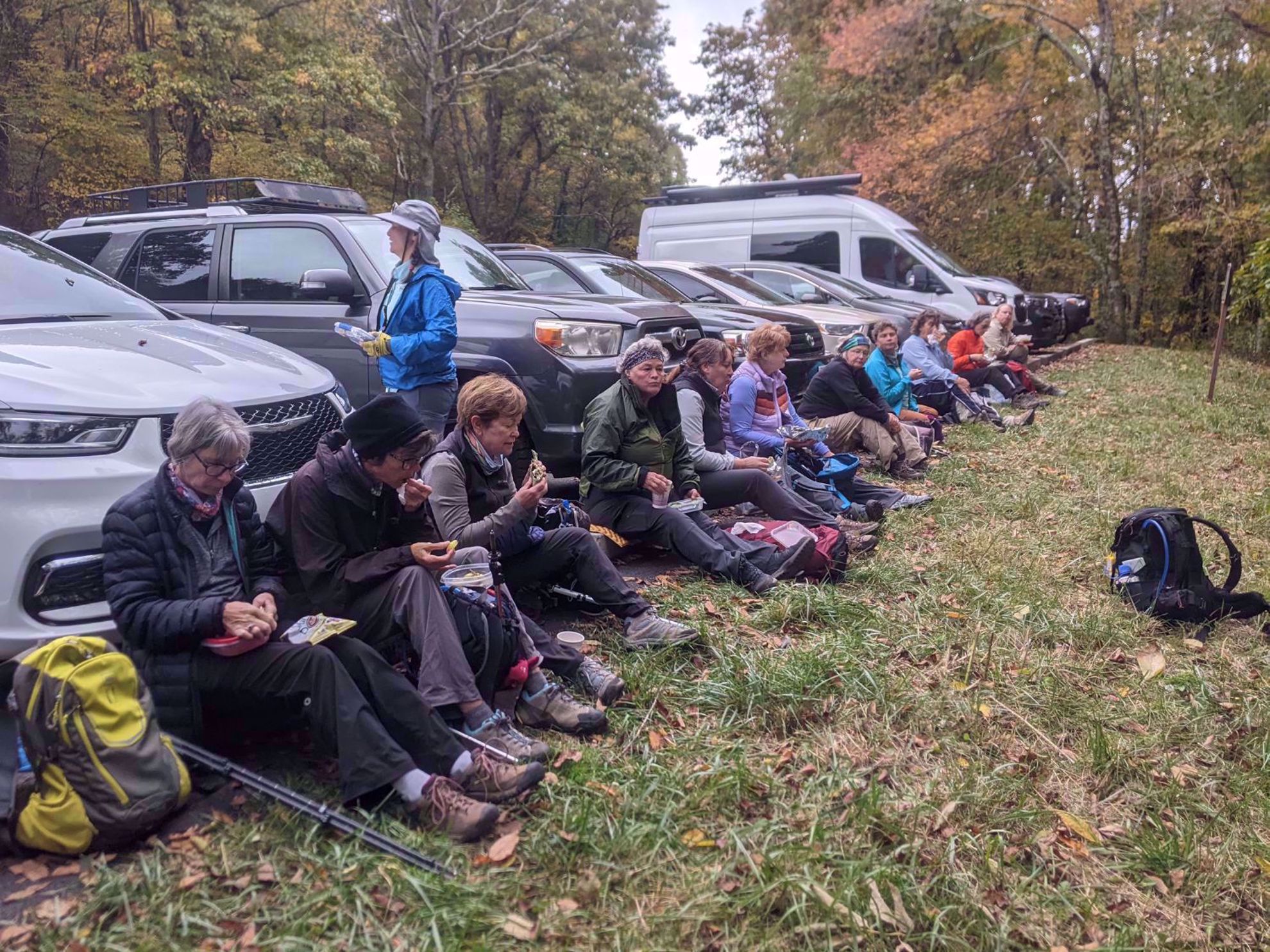 Shenandoah national park women's group eating lunch