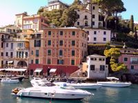 Docked Boats in Italian Riviera