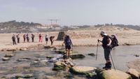 Portugal Beach Womens Hiking across Water